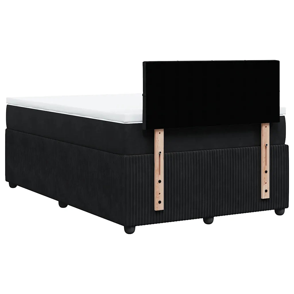 Giroletto a Molle con Materasso Nero 120x200 cm in Velluto 3290012