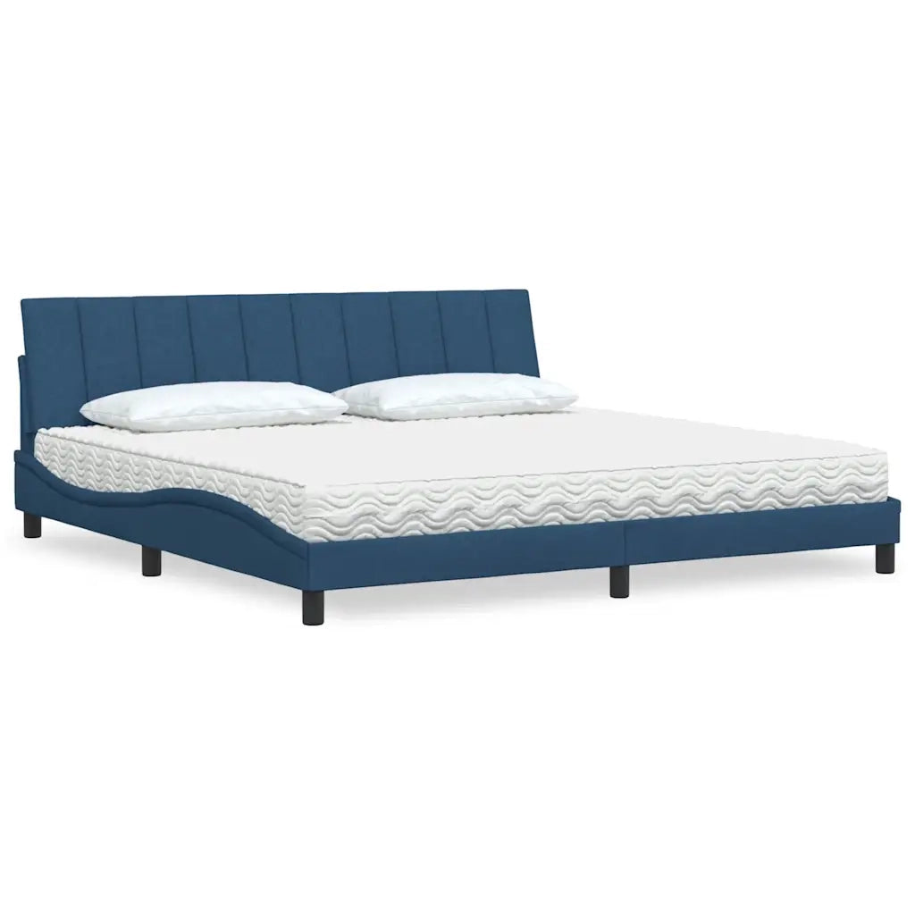 Letto con Materasso Hanko Blu 200x200 cm in Tessuto 3310558