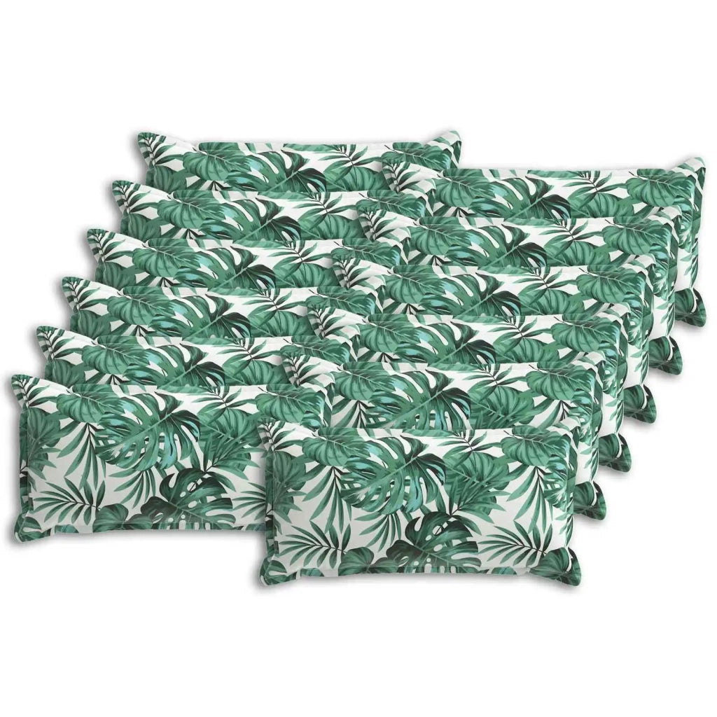 Federa 12 pcs HOUTEN Motivo a Foglie 40 x 80 cm Poliestere 918306