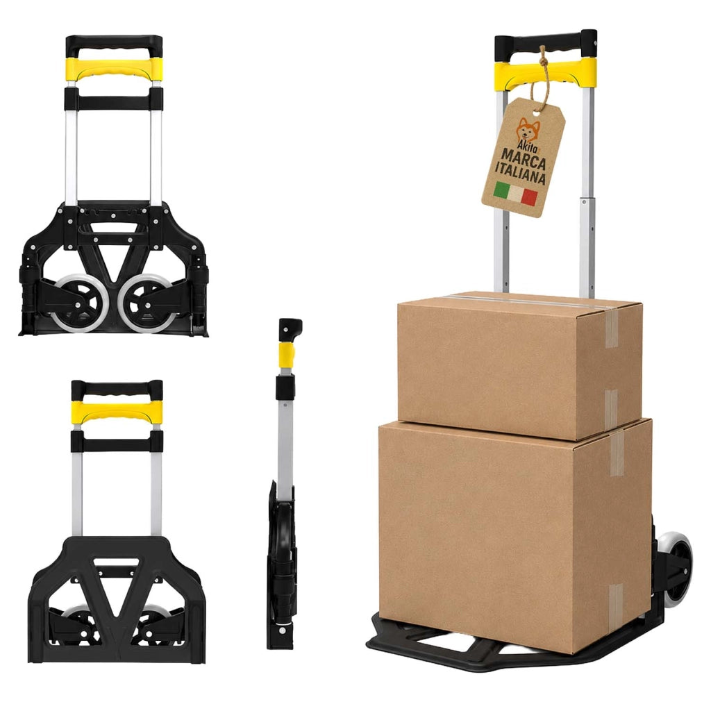 Akitaink Carrello Pieghevole Porta Pacchi in Alluminio 60 kg