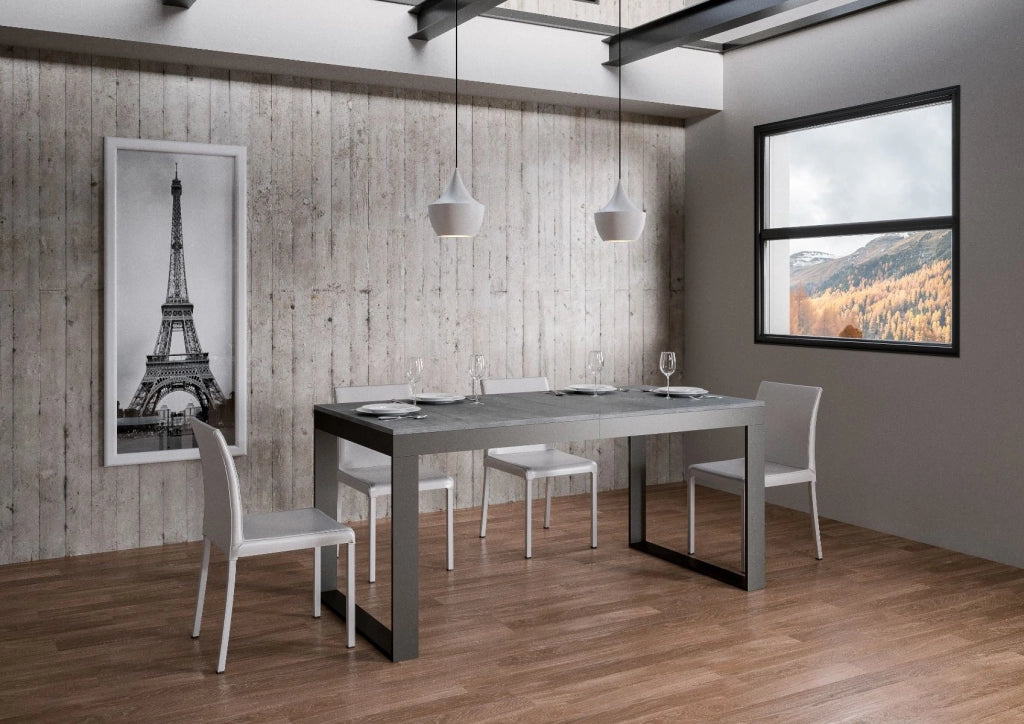 Tavolo Allungabile 120-224x90x80 cm Tecno Evolution Cemento