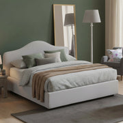 Letto Matrimoniale Alborella, Letto Matrimoniale Sfoderabile Made in Italy, Bianco
