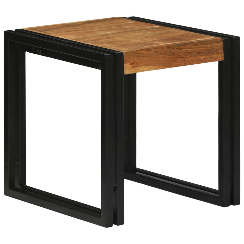 Tavoli da annidamento 3 pcs in legno massello di acacia