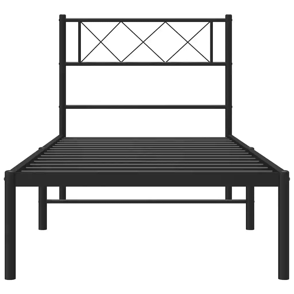 Giroletto con Testiera in Metallo Nero 100x190 cm 372271