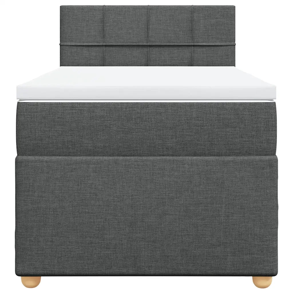 Giroletto a Molle con Materasso Grigio Scuro 80x200 cm Tessuto