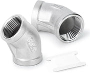 Connettori di tubazione a 45 gradi in acciaio inossidabile 304 - 1/2 BSP - 2 pezzi - Alta duttilità a temperatura elevata - Facile da installare