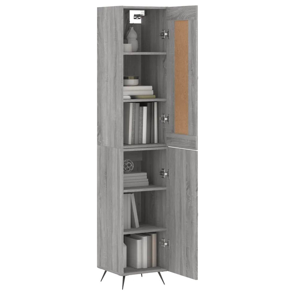 vidaXL Credenza Grigio Sonoma 34,5x34x180 cm in Legno Multistrato