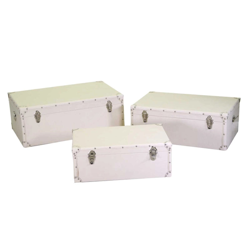 Baule ecopelle 1-3 crema cm 80x50h30,5