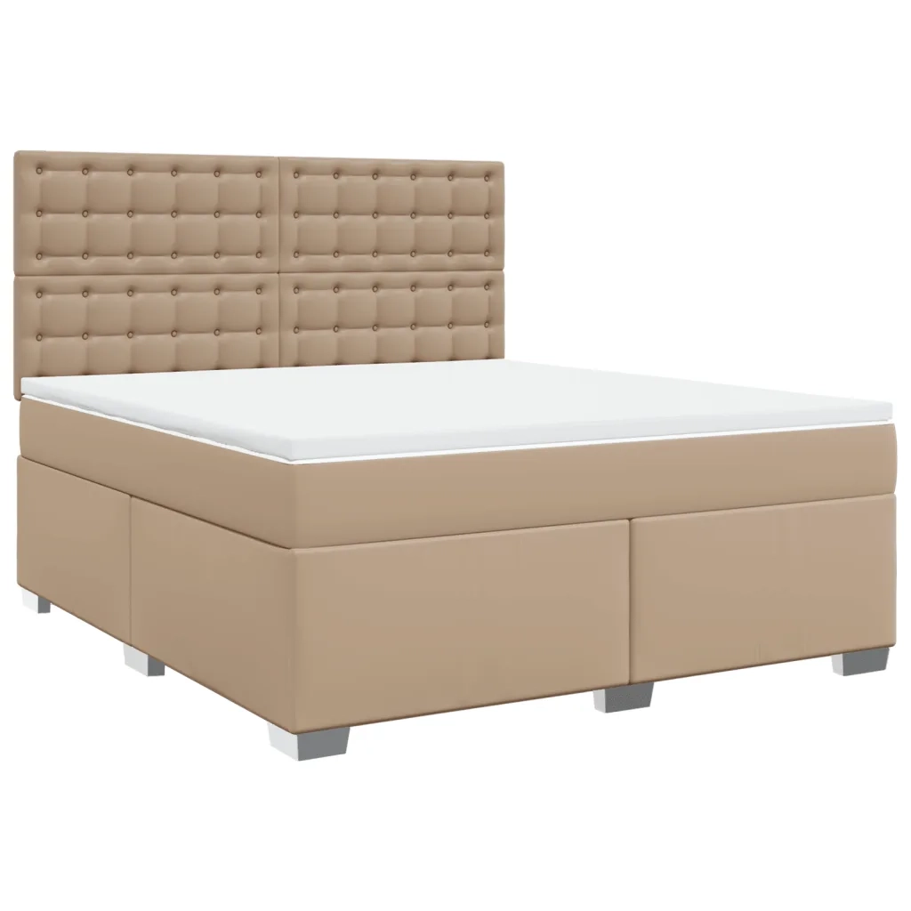 vidaXL Giroletto a Molle con Materasso Cappuccino 180x200cm Similpelle