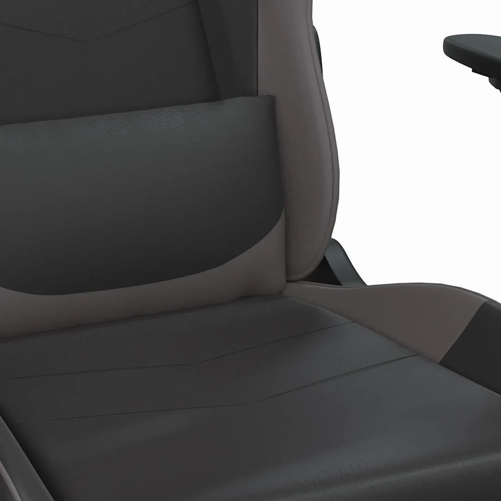 Sedia da Gaming Massaggio Poggiapiedi Nero e Grigio Similpelle cod mxl 62672