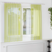 vidaXL Tende in Voile con Tasche per Aste 2 pz Verde Mela