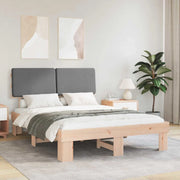 Letto con Testiera Rivestita Grigio chiaro 140 x 190 cm 877354