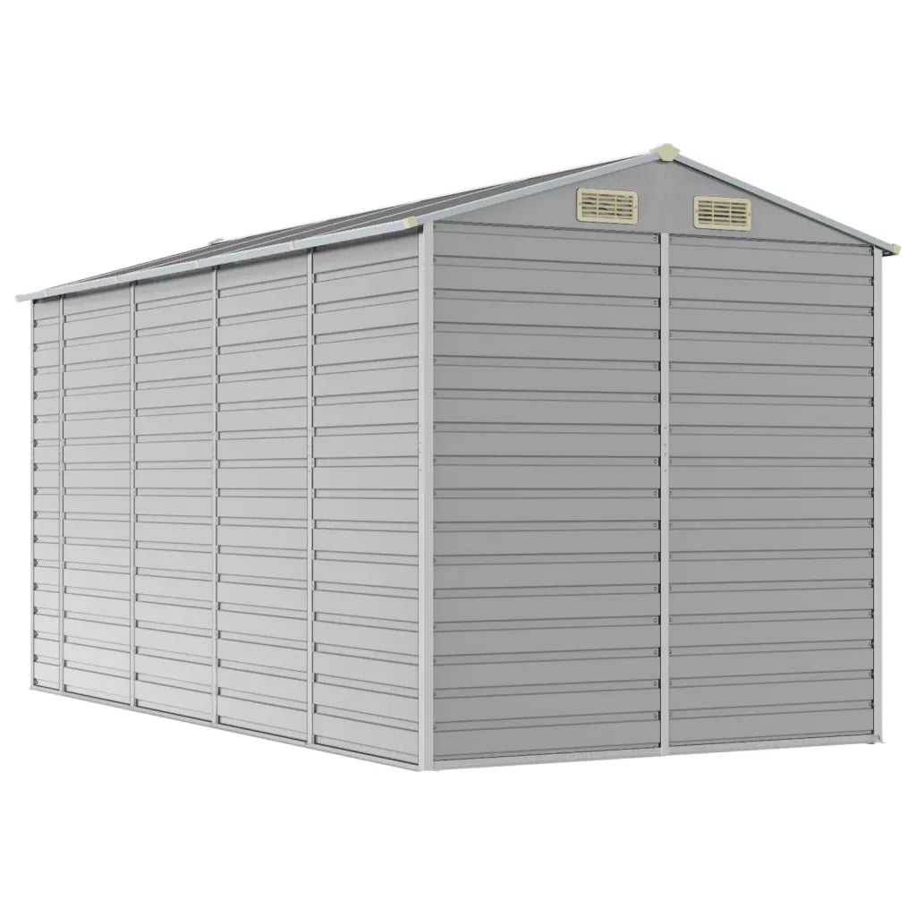 Casetta da giardino grigio chiaro 191x385x198 cm in acciaio zincato 3188245
