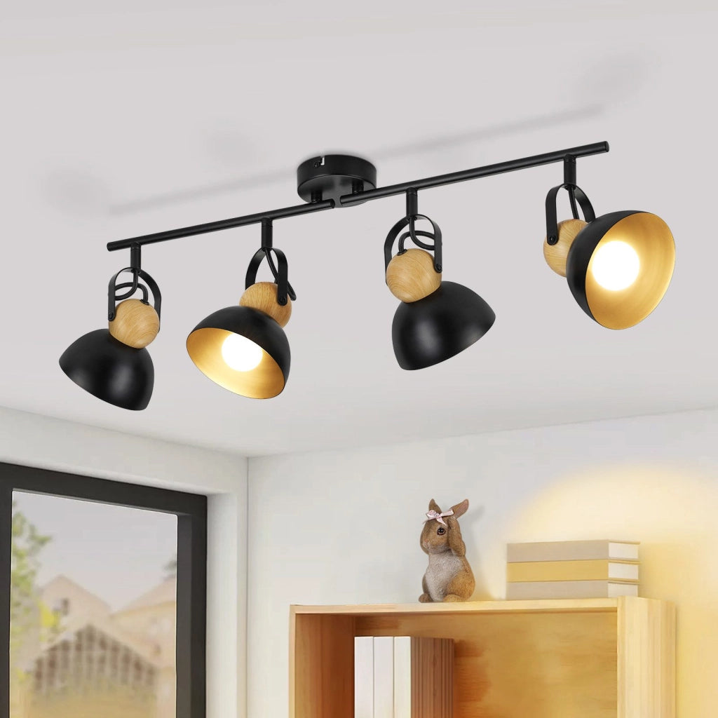 ZMH Faretto da soffitto a 4 luci orientabile a 350° Vintage Plafoniera Soggiorno