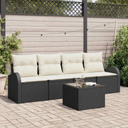 Set Divano da Giardino Nero 55 x 55 x 37 cm polyrattan