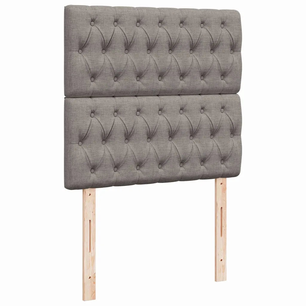 Struttura Letto Pouf con Materasso Tortora 80x200 cm in Tessuto 3313199