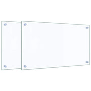 Set di 2 paraschizzi per cucina 70 x 40 cm in vetro temperato trasparente 02_0055732