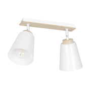 Plafoniera Emibig Atlas 2xE27 bianca orientabile legno