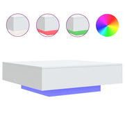 Tavolino da salotto | Tavolino da caff¨¨ | Tavolino da Soggiorno con Luci LED Bianco 100x100x31 cm
