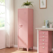 Armadio da Ufficio Kurikka Acciaio Rosa [en.casa]
