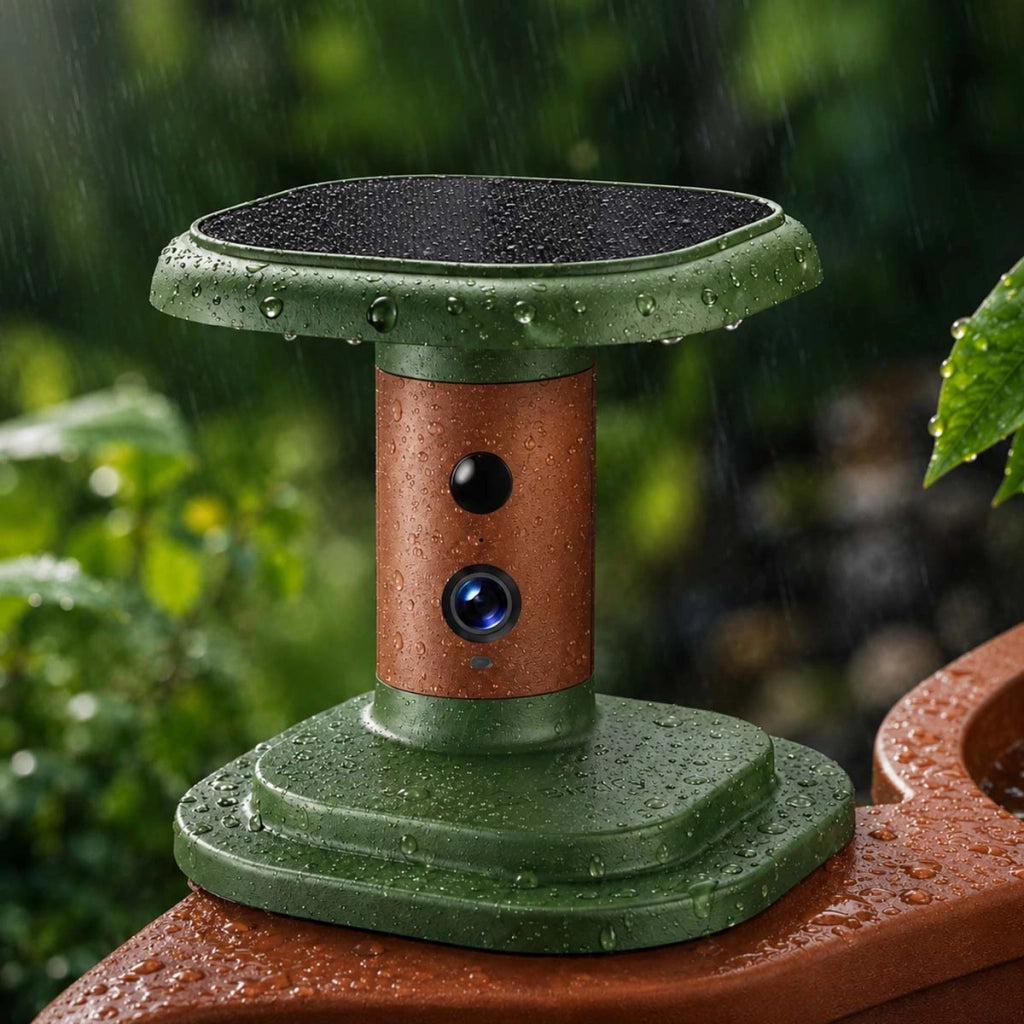 Bagno per Uccelli Smart con Fotocamera Solare Full HD / IA Integrata Multicolore Birdfy