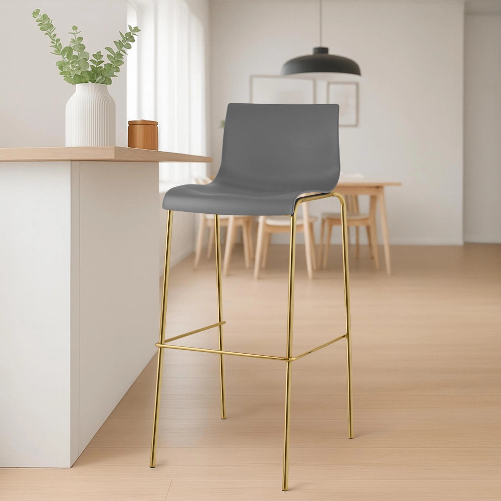 Set di 2 sgabelli da bar Hoover in plastica da 4 piedi color oro 3