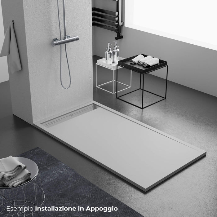 Piatto Doccia 90x180 cm in Pietra Bonussi Trivor Grigio Chiaro