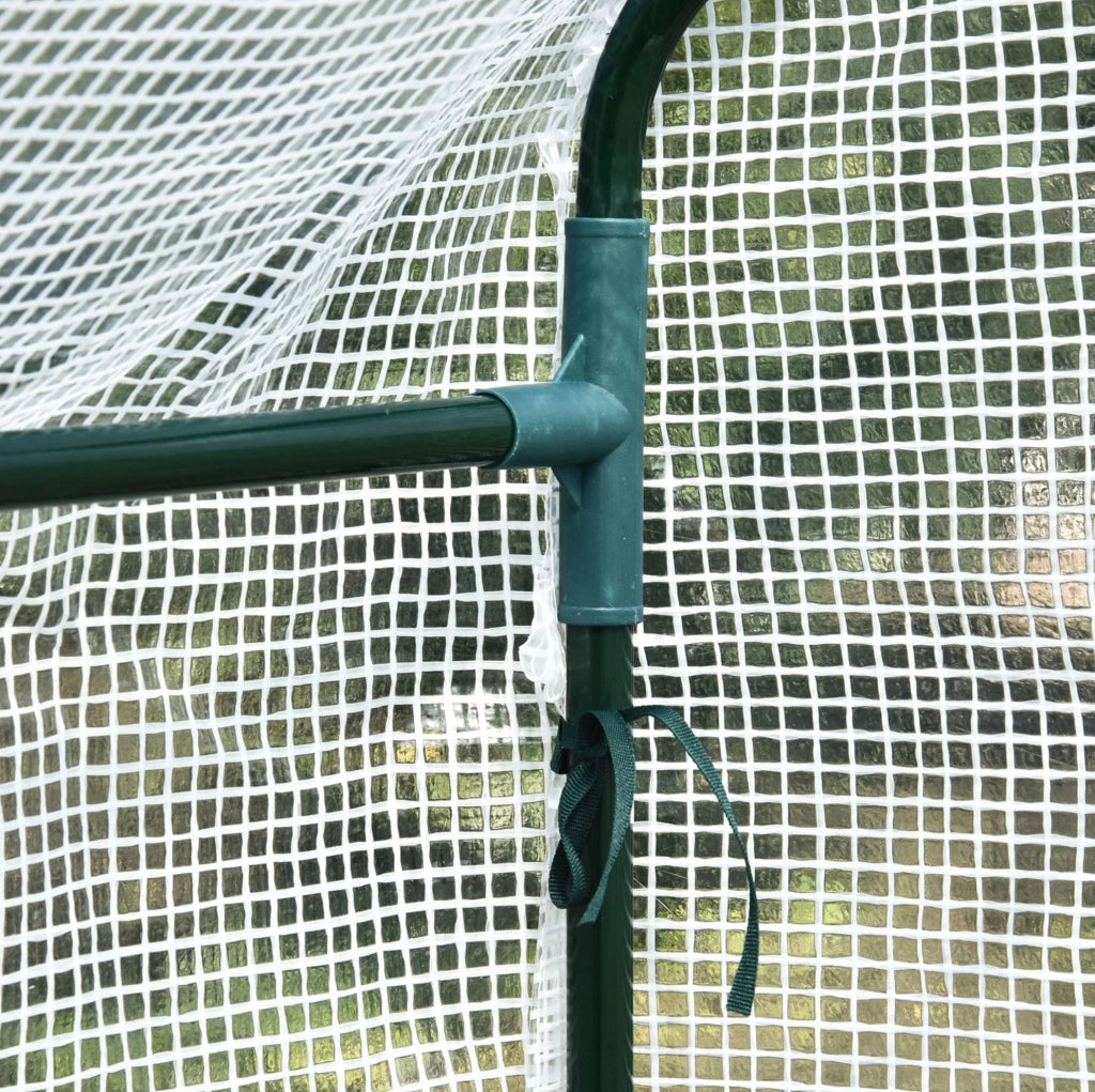 Serra da giardino con 4 ripiani e copertura in PE bianca
