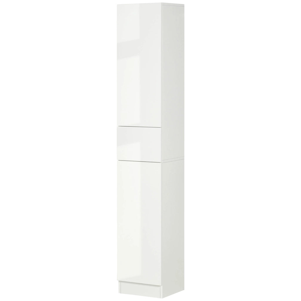 Colonna Bagno con Cassetto e Ripiani Aperti ¨C zephmum ¨C 30x28x170 cm Bianco