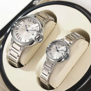 Trade Shop - Orologio Da Polso Uomo Donna Longbo 80771 Quarzo Data Impermeabile Casual Silver -