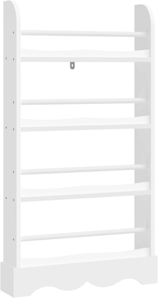 Libreria Montessoriana per Bambini, Scaffale Porta Libri Salvaspazio a 4 Ripiani, Piccola Libreria a Muro in Legno, per Cameretta, Stanza dei Giochi, 60x12x108cm
