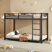 Letto a castello in metallo 90x200 cm con sponde di sicurezza; nero