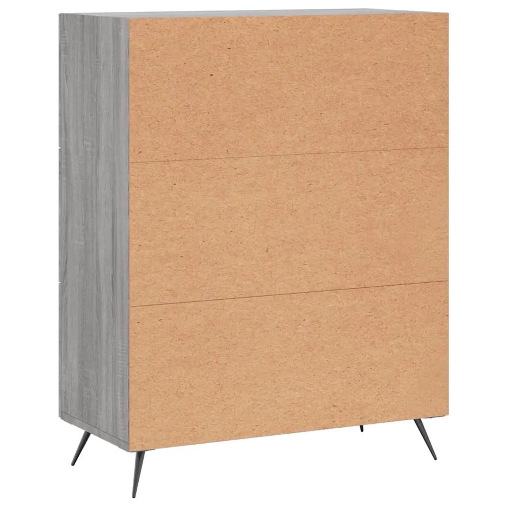 vidaXL Cassettiera Grigio Sonoma 69,5x34x90 cm in Legno Multistrato