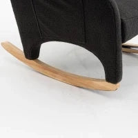 Poltrona relax a dondolo con braccioli, struttura imbottita ed ergonomica, 66x96-125.5x99 cm, Grigo Scuro