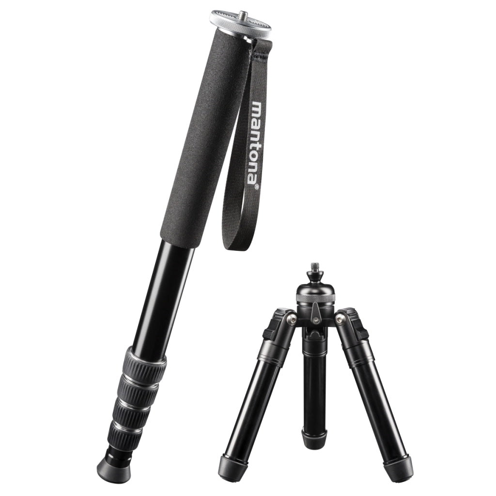 Mantona 19879 Monopiede video Dolomit Mono con testa a sfera per riprese stabilizzate