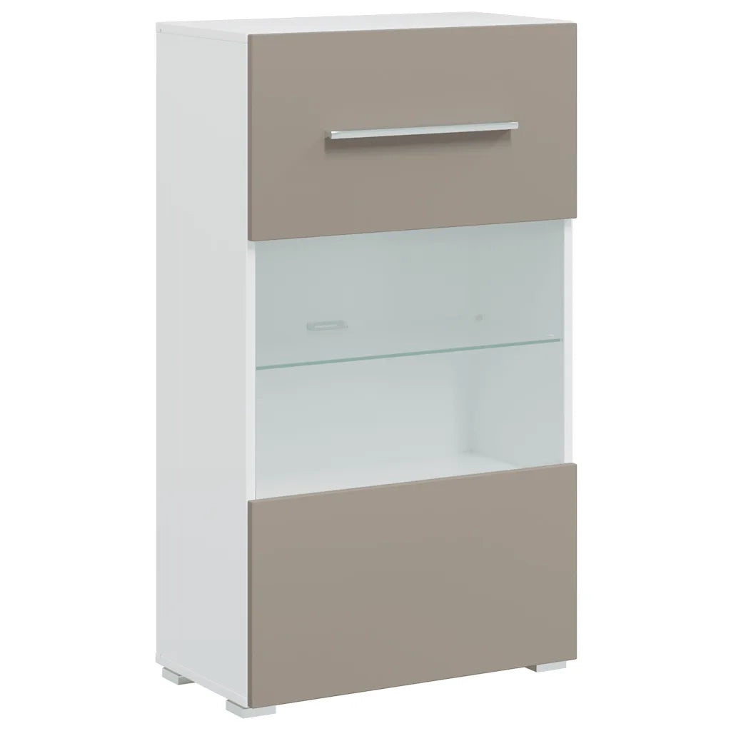 Mobile TV 5 pz con Illuminazione a LED Grigio Pietra Truciolato 3324233