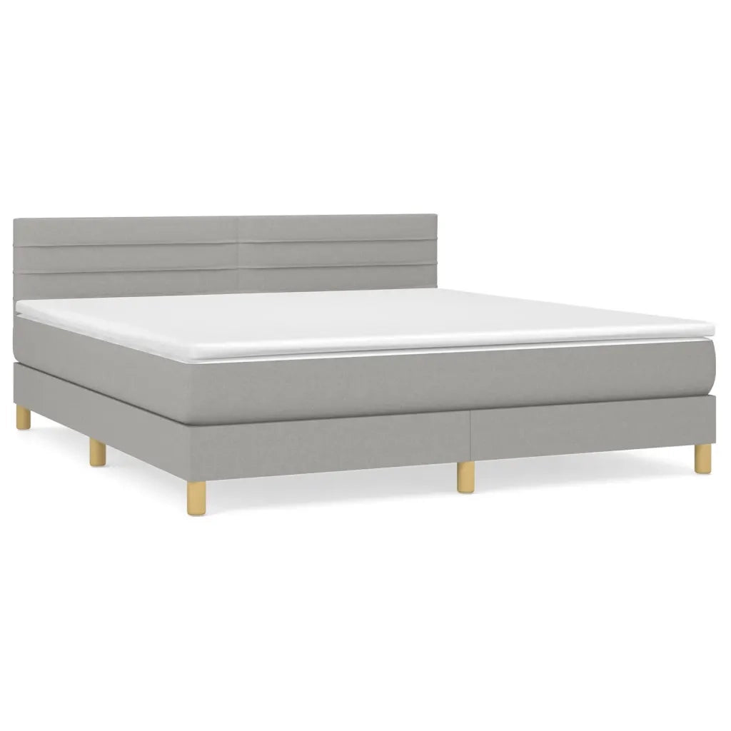 Giroletto a Molle con Materasso Grigio Chiaro160x200 cm Tessuto 3140705
