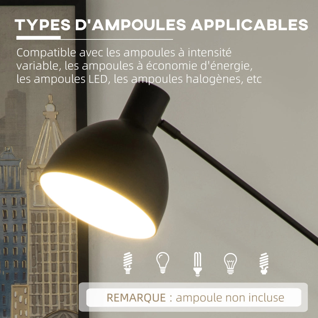 Lampada da terra a treppiede regolabile ¨C zephmum ¨C 40 W E27 nero
