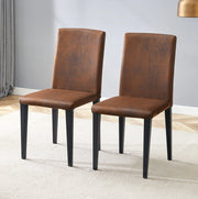 Set di 2 sedie da pranzo moderne in tessuto marrone e metallo nero; 90 cm