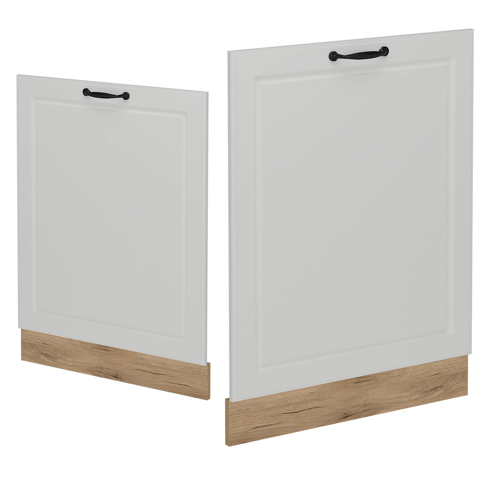 Pannello frontale della lavastoviglie R-Line Bianco rustico/Rovere dorato 60 cm, PL Antracite Vicco