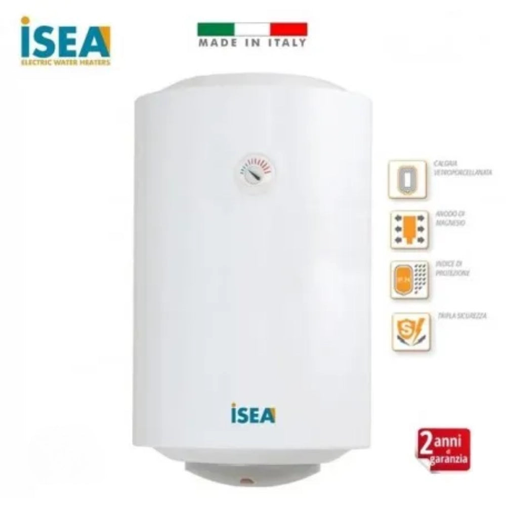 Scaldabagno elettrico isea jazz verticale garanzia 2 anni classe energetica c *** capacità 80 litri, confezione 1