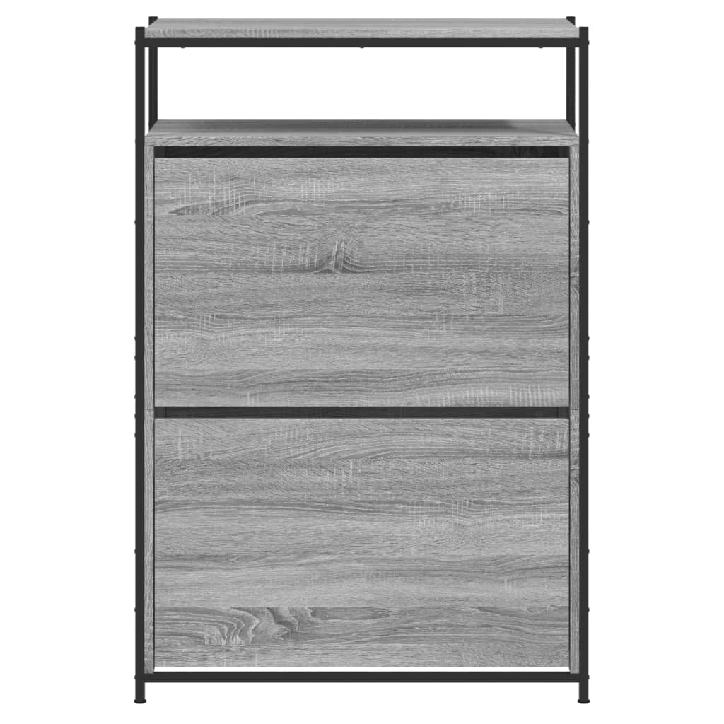 Scarpiera mobile contenitore per scarpe mobile per ingresso/corridoio/soggiorno design Sonoma 75 x 34 x 112 cm legno ingegnerizzato grigio 02_0022094