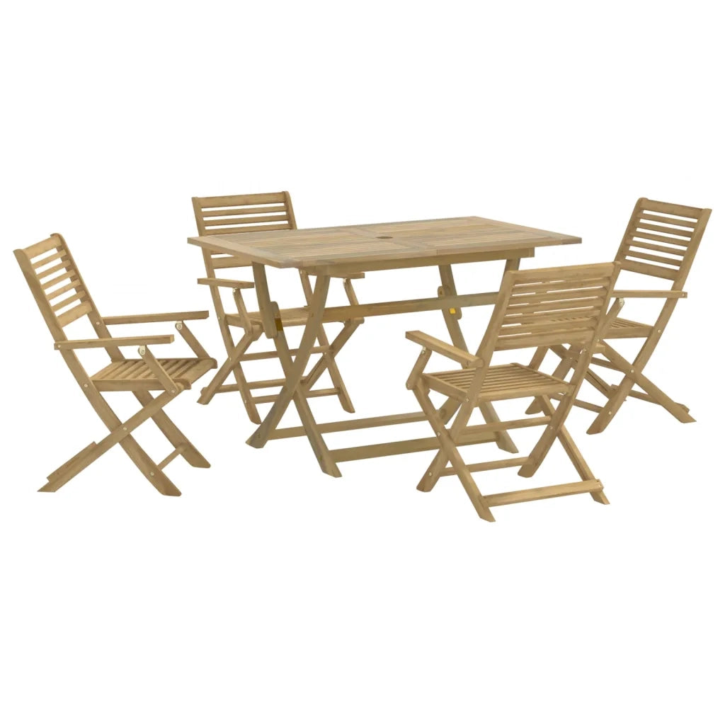 vidaXL Set da Pranzo per Giardino 5 pz in Legno Massello di Acacia