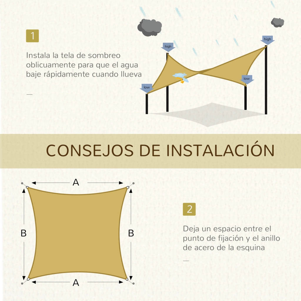 Toldo da Giardino ¨C zephmum ¨C Beige 6x4 m