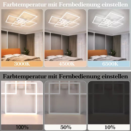 ZMH Lampada da soffitto plafoniera LED dimmerabile 48W moderna con telecomando per soggiorno