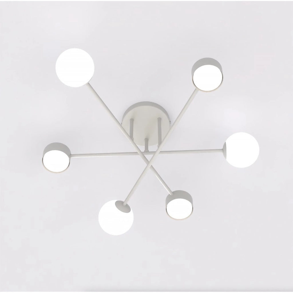 Lampada a sospensione Holon in acciaio bianco opaco