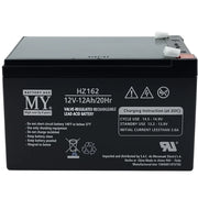 Batteria piombo 12v 12ah matsuyama hz162 sigillata per allarmi e sistemi solari