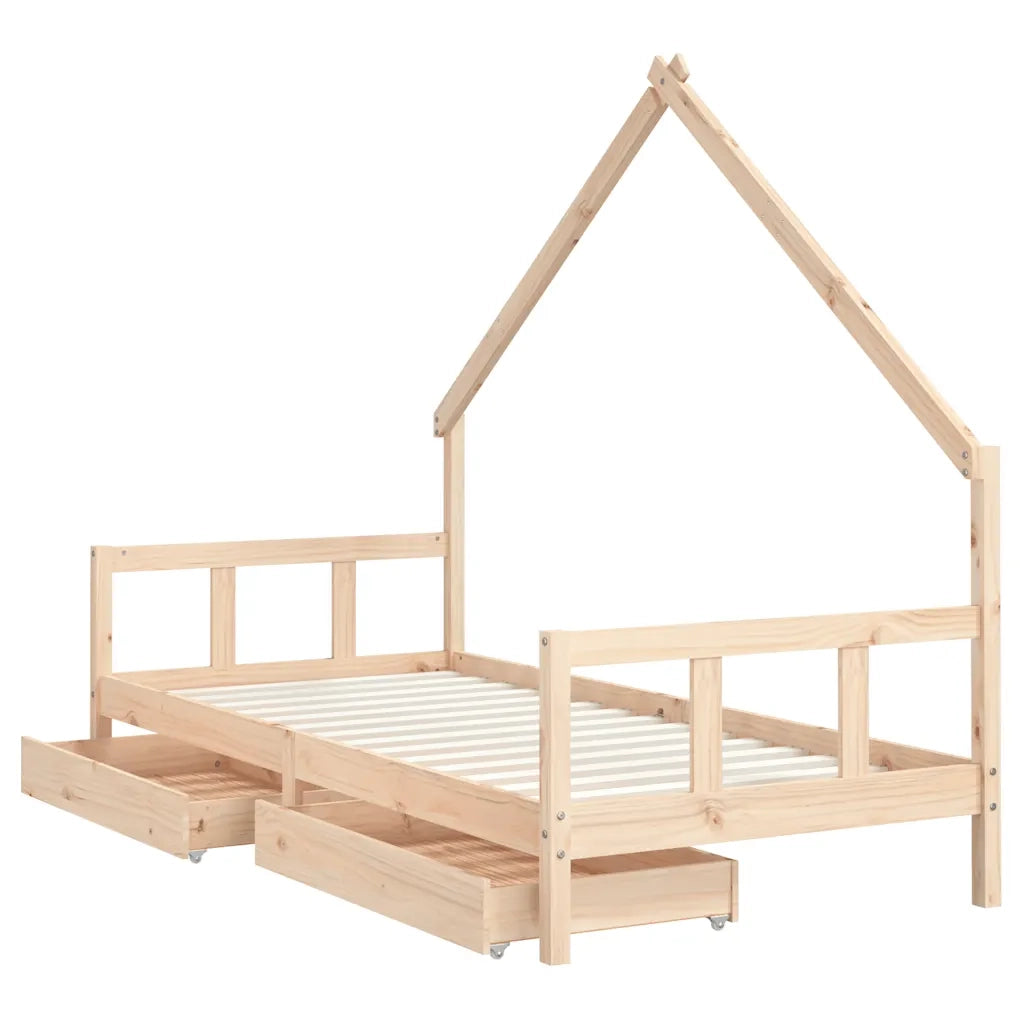 Giroletto per Bambini con Cassetti 90x190cm Legno Massello Pino 834546