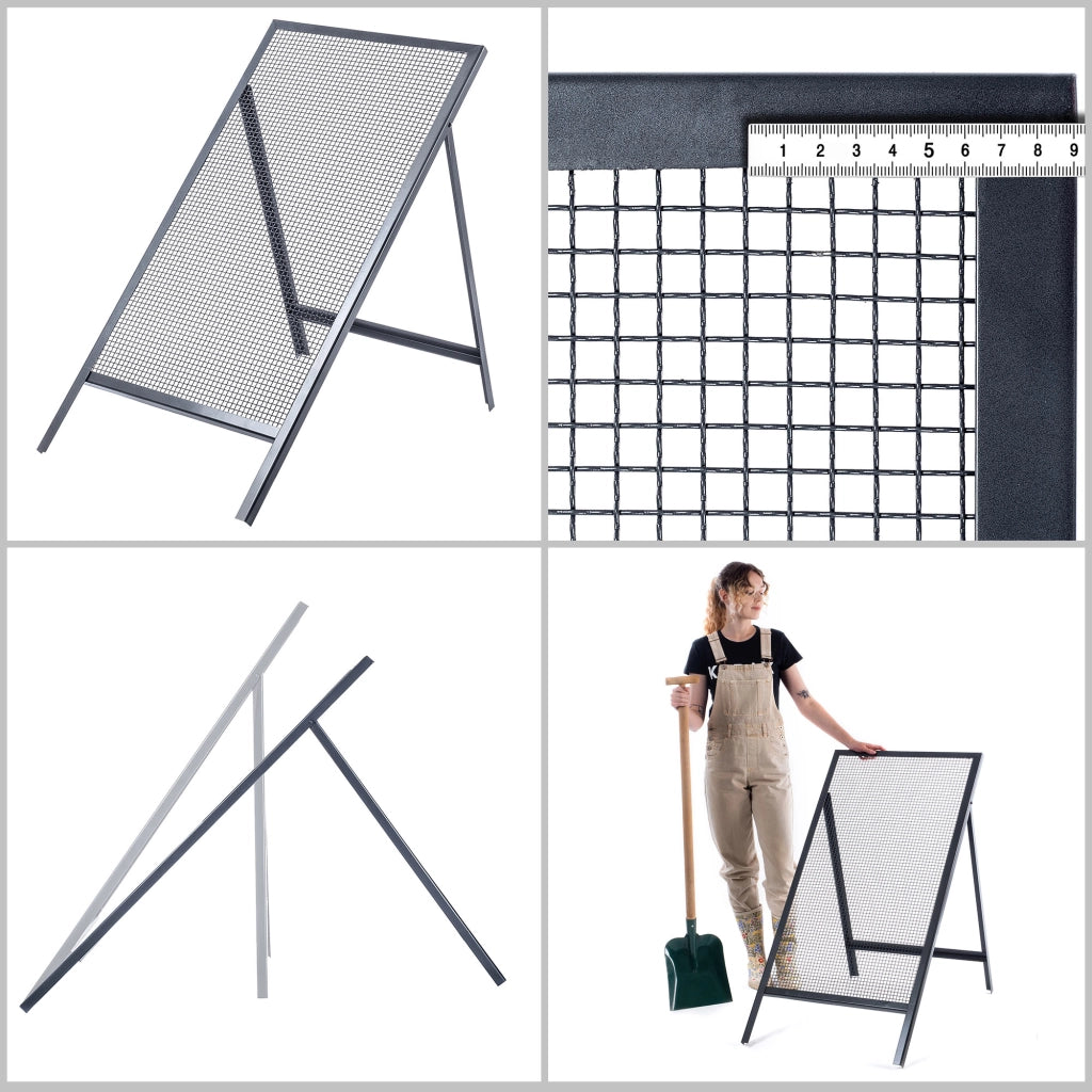Setaccio da costruzione KADAX per sabbia, terra, muratura, 120x60 cm, ghiaia, maglia 10 mm