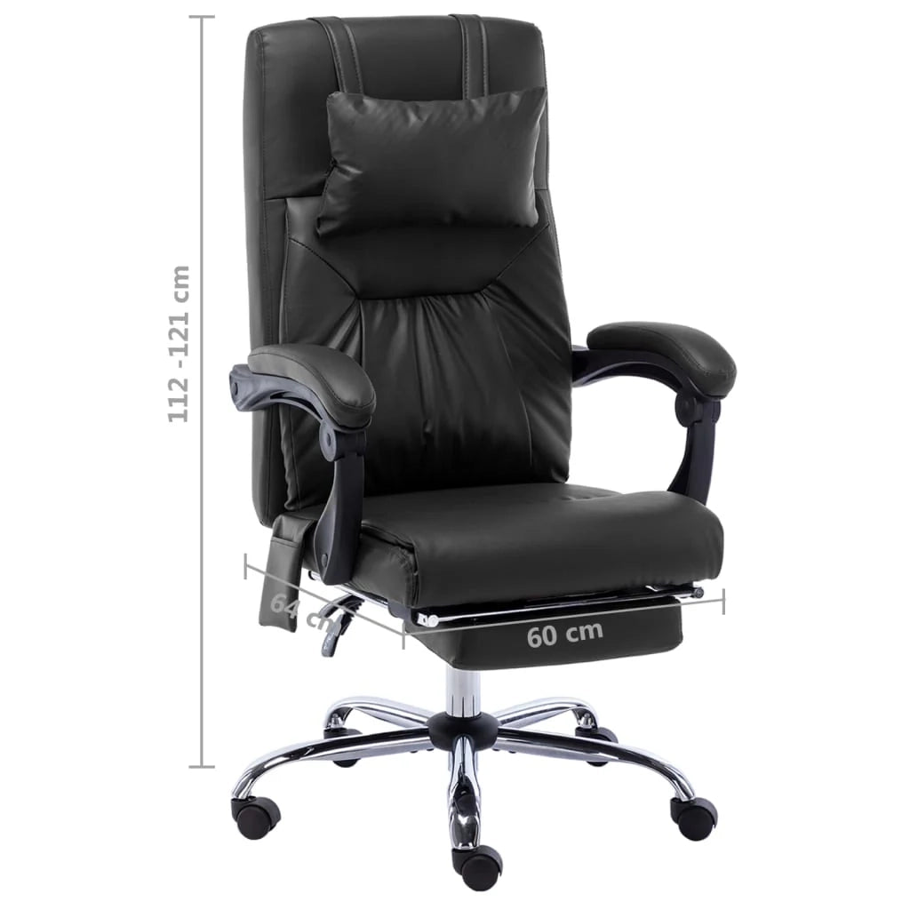 Sedia da ufficio/poltrona/studio/sedia per computer/sedia da massaggio in similpelle nera 02_0024018